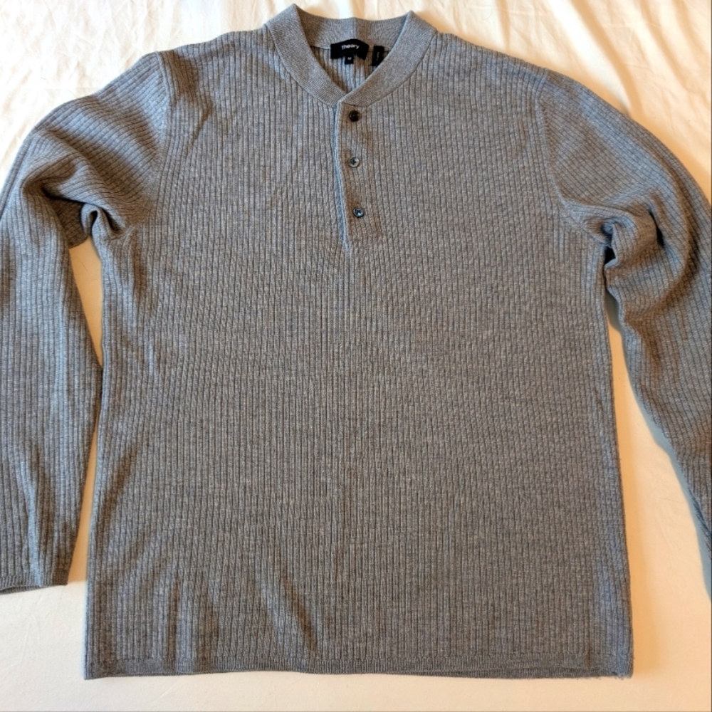 Theory Men Merino Wool Sweater, size M, Grey